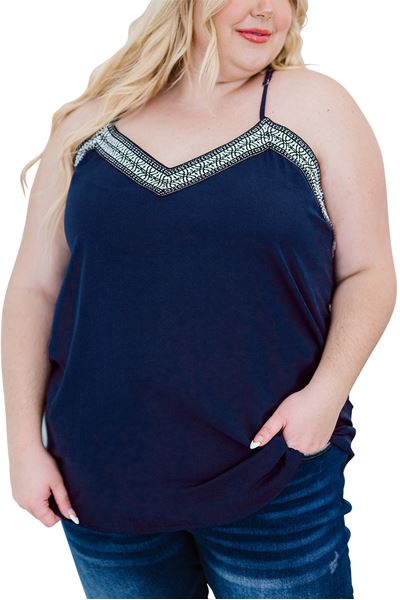 Picture of PLUS SIZE BLUE SUN TANK  TOP